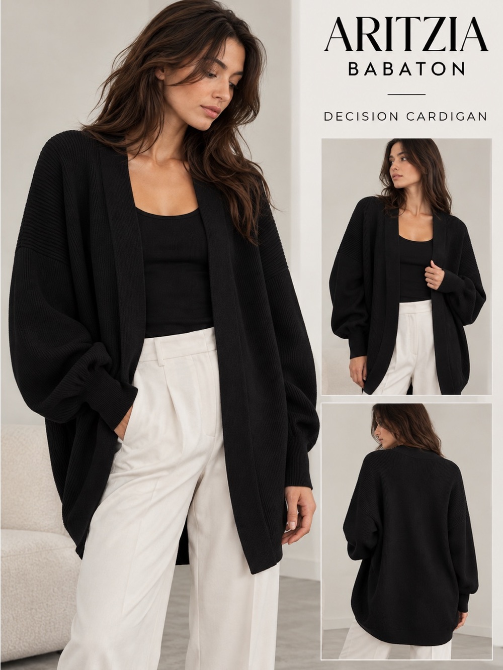 Aritzia Babaton Decision Cardigan Black XS